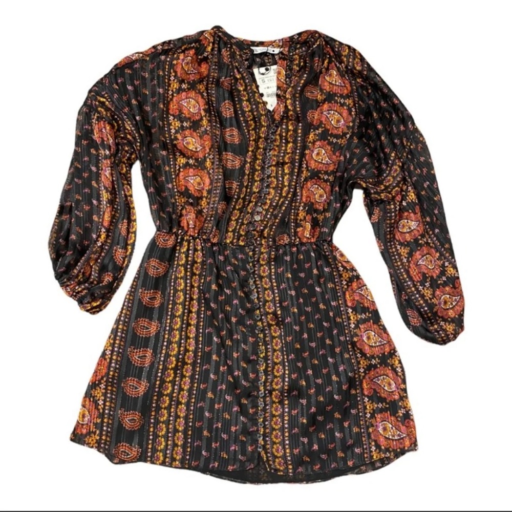 Zara new with tag printed metallic dress